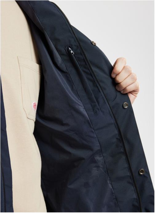 72020 WATER REPELLENT HOODED RAIN COAT NAVY