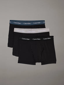  3 PACK COTTON STRETCH TRUNK BLACK/HEMISPHERE BLUE/ASH WBS (QRV)