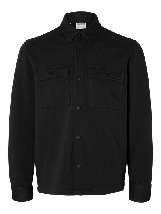 JACKIE HEAVY PIQUE OVER SHIRT BLACK