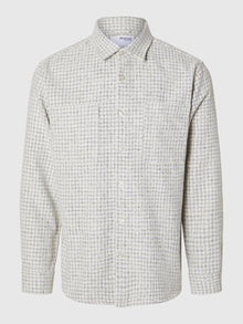  TWILL MIX OVERSHIRT EGRET CHECKS