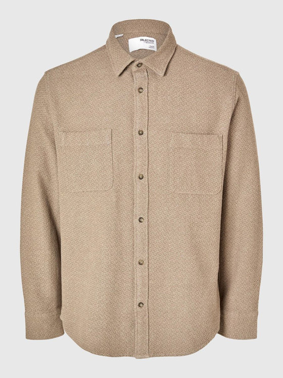 REG OWEN CHECK SHIRT SAND MELANGE