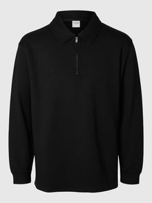  RELAX-EMANUEL SOFT POLO ZIP BLACK