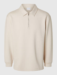  RELAX-EMANUEL SOFT POLO ZIP OATMEAL