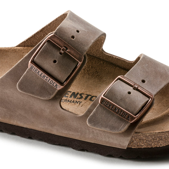 ARIZONA MENS SOFT FOOTBED OILED LEATHER SANDAL TOBACCO BROWN