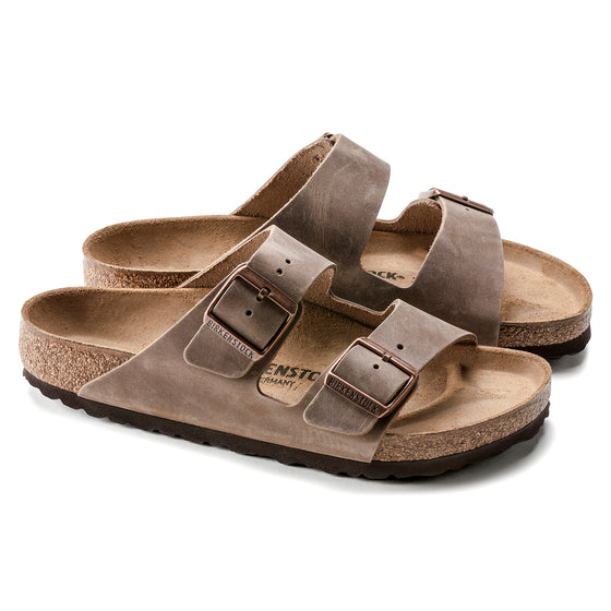 ARIZONA MENS SOFT FOOTBED OILED LEATHER SANDAL TOBACCO BROWN