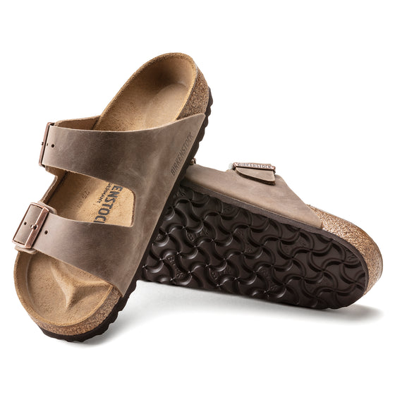 ARIZONA MENS SOFT FOOTBED OILED LEATHER SANDAL TOBACCO BROWN