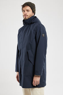  72020 WATER REPELLENT HOODED RAIN COAT NAVY