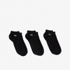 RA2917 3 PACK LOW SOCKS BLACK/BLACK (8VM)