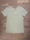 53842 STRIPE T-SHIRT PALE OLIVE / MILK (NEJ)