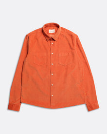  TWO POCKET CORDUROY SHIRT BURNT ORANGE