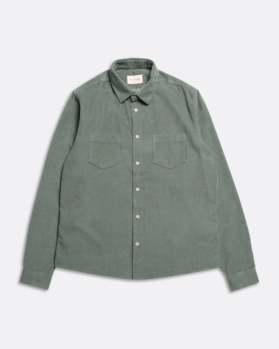 TWO POCKET CORDUROY SHIRT FOREST GREEN