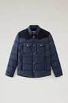 WESTERN PADDED OVERSHIRT JACKET MELTON BLUE