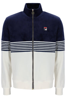  MERRICK STRIPE VELOUR TRACK TOP NAVY GARDENIA