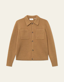  FISCHER MILANO KNITTED OVERSHIRT TOBACCO