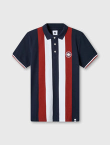  LIVE FOREVER ENGINEERED STRIPE POLO NAVY