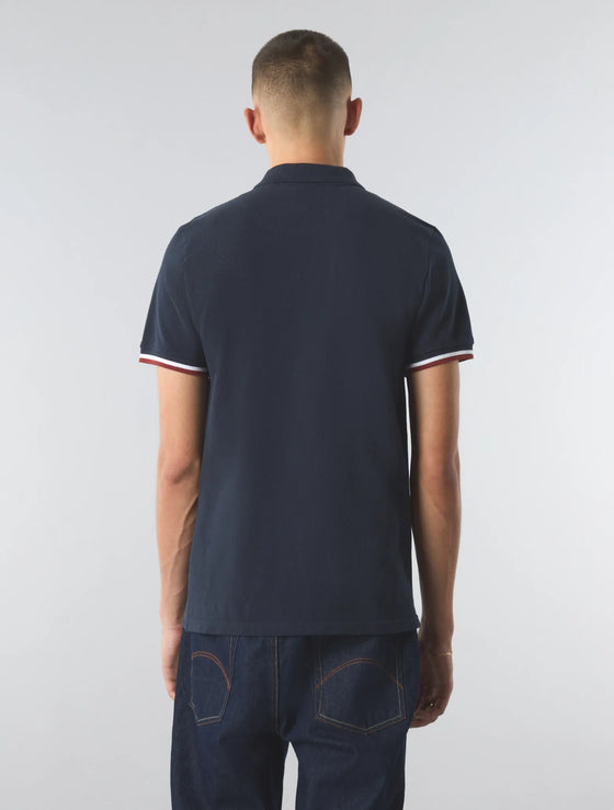 LIVE FOREVER ENGINEERED STRIPE POLO NAVY