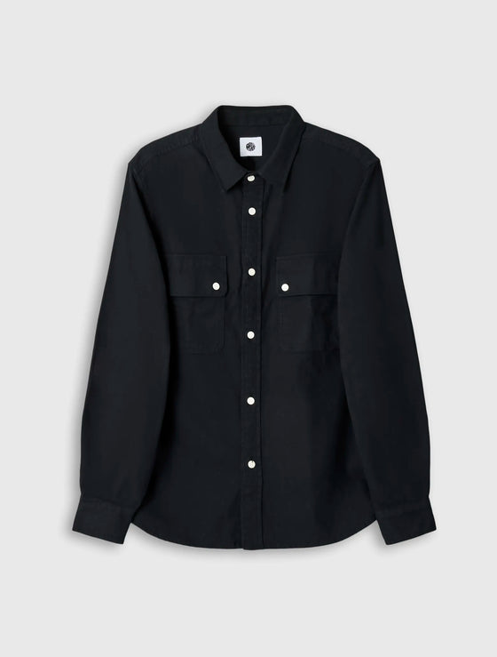 HEATHEN TEXTURE LS SHIRT BLACK T033