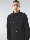 HEATHEN TEXTURE LS SHIRT BLACK T033