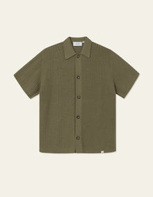  GUSTAVO SS KNITTED SHIRT SURPLUS GREEN