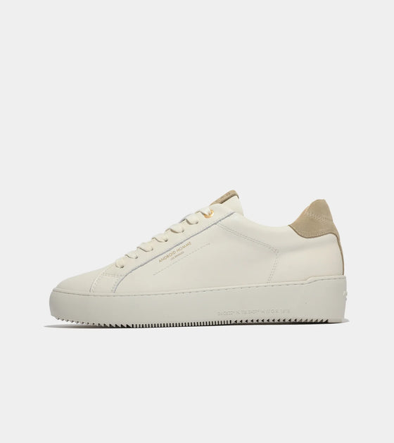 ZUMA LEATHER TRAINER ANTIQUED WHITE