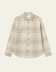  JEREMY FLANNEL CHECK SHIRT TAUPE / SAND