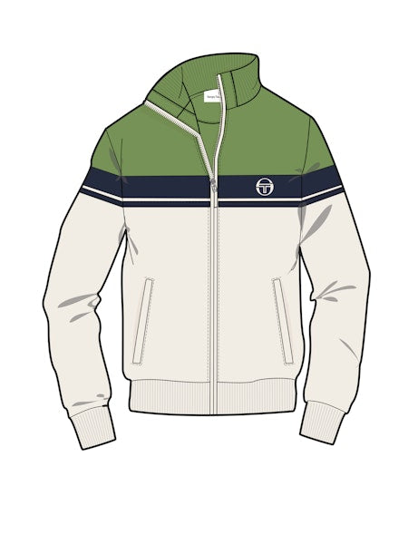 DAMARINDO ZIP THROUGH TRACK TOP GARDENIA / PIQUANT / MARITIME