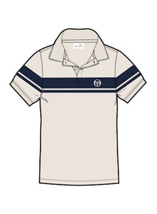  YOUNG LINE STRIPE POLO GARDENIA / MARITIME 130