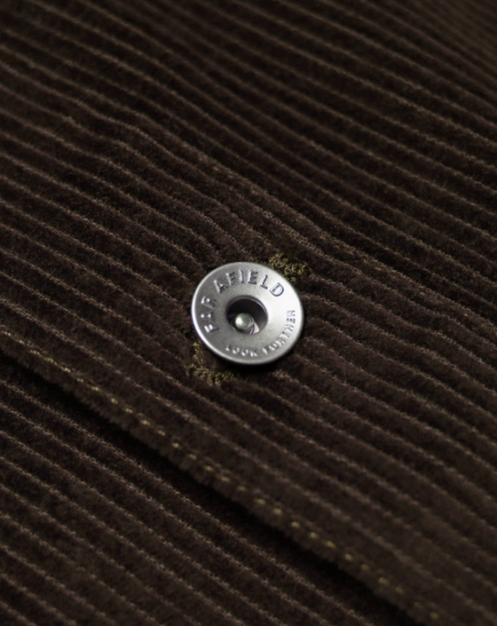 EVANS CORDUROY OVERSHIRT SLATE BROWN