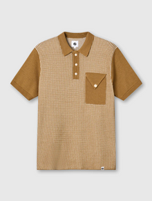  ROXY S/S KNITTED DETAIL SHIRT BROWN