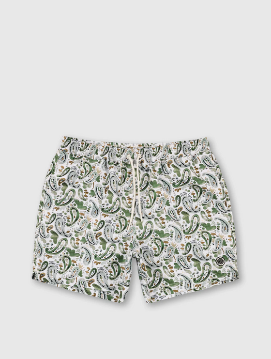 AQUARELLE PAISLEY SWIM SHORTS STONE