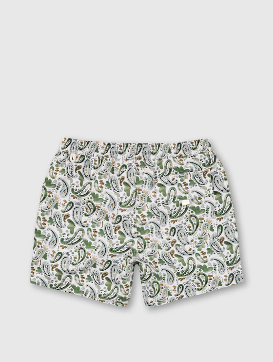 AQUARELLE PAISLEY SWIM SHORTS STONE