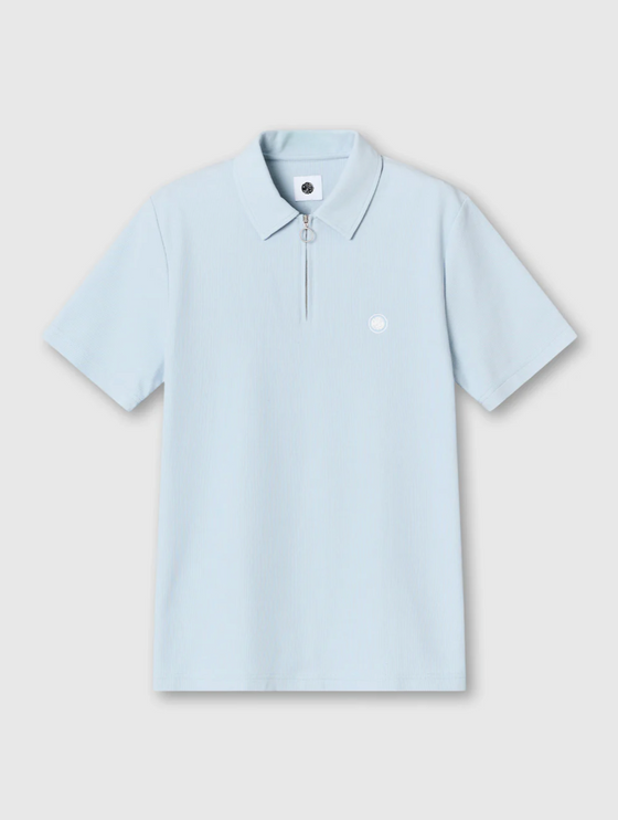 ISLINGTON SS ZIP POLO LIGHT BLUE