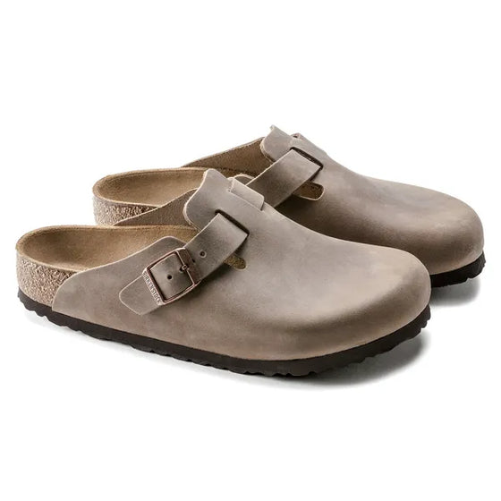 MENS BOSTON OILED LEATHER MULE TABACCO