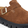 SS25 LADIES BOSTON CHUNKY SUEDE DARK TEA