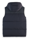 QUILTED HOODED BODY WARMER BLACK