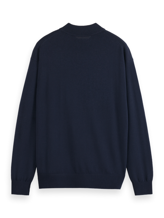 DROPPED SHOULDER MOCK NECK NAVY