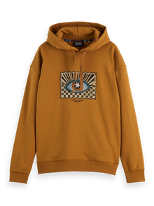  EMBROIDERED ARTWORK HOODIE GOLDEN RUST