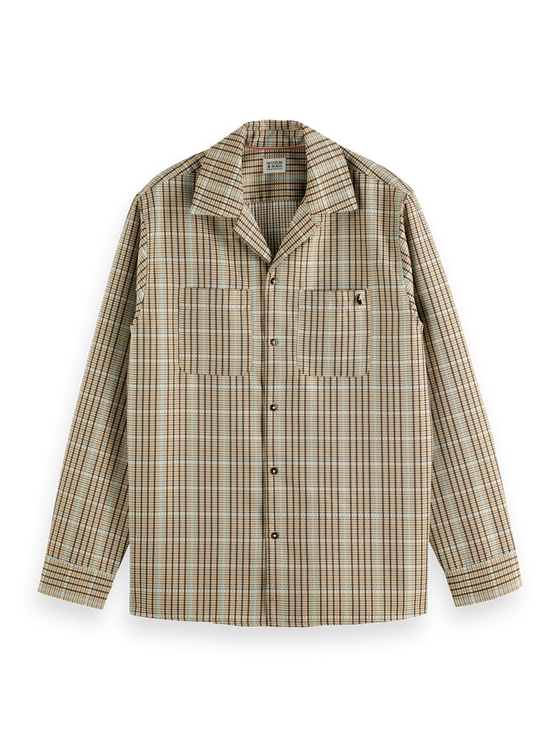 MINIMAL CHECK SHIRT BROWN SAND