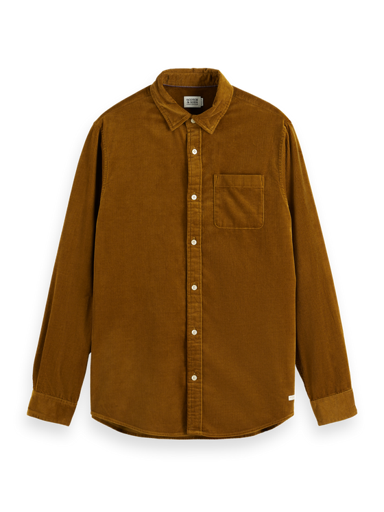 SOLID CORDUROY SHIRT GOLDEN RUST