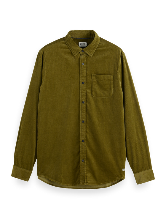 SOLID CORDUROY SHIRT MOSS GREEN